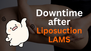 LAMS liposuction recovery time visual thumbnail with character