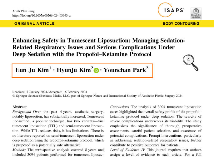 Dr. Hyun-Joo Kim and Chief Director Yoon-Chan Park of Busan 365mc Hospital have published a joint research paper in the interna